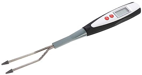 Cabilock Küchenthermometer Digital Mit Grillgabel Für Bbq Temperaturmessgerät Aus Edelstahl Und Silikon Haushaltsthermometer Mit Kochen Temperaturanzeige