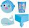 Under The Sea 8 Person Value Party Pack – Ocean-Themed Plates, Cups, Napkins & Tablecover Set