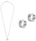 Emporio Armani Herren Silberfarbener Edelstahl Halskette und Ohrringe, Set