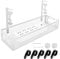 Desk Cable Tray, No Drilling Cable Basket Under Desk Cable Management Tray, Standing Desk Cable Tidy, Metal Mesh Cord Wire Organiser, White, 1 Pack