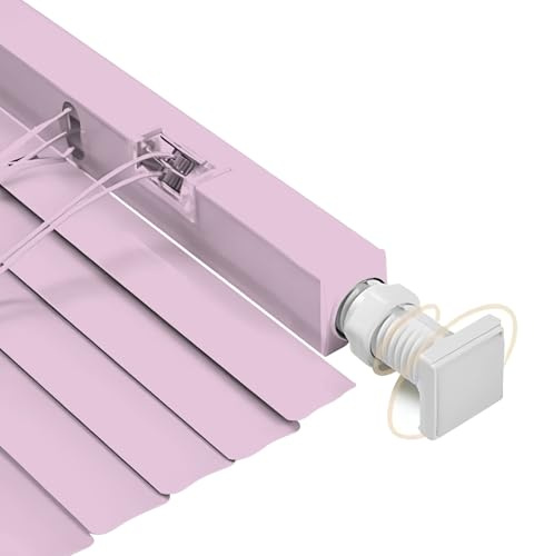 Jalousien Aluminium Horizontal Jalousette für Fenster Innen 25.0 mm Lamellen Plissee Ohne Bohren Sichtschutz Verdunkelungsrollos(Light pink)
