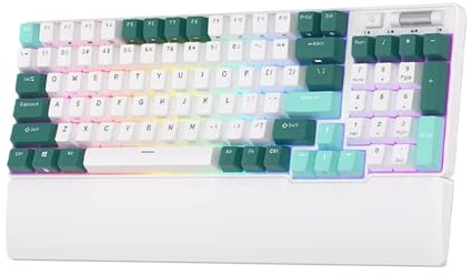 RK Wireless Bluetooth Mechanical Keyboard 96 RGB Tri-Mode BT5.0 2.4G USB Hot-swappable Gaming Keyboard Compatible With Multiple Devices(CAMP GREEN)