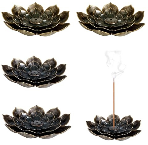 4 Pezzi Porta Bastoncini di Incenso Loto | Lotus Portaincenso Porta 6 Fori per meditazione, yoga, ufficio tokaneit