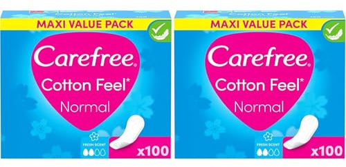 Carefree Cotton Feel Normal Slipeinlagen mit Frischeduft, 2 x 100 Stk