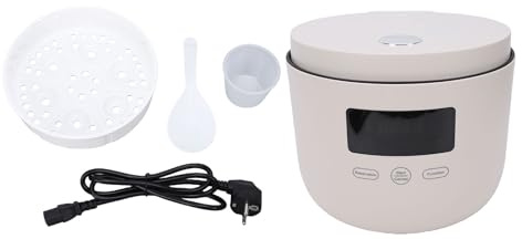 AUNMAS Pentola Elettrica Multifunzionale 3L Fornello di Riso Antiaderente Pentola Elettrica per Ramen con Menu 8 in 1 Preimpostazione 24 Ore per Ramen Noodles Zuppa di Spezzatino (Spina europea 220 V)