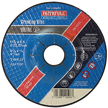 Faithfull FAI1156MDG Metal Grinding Disc Depressed Centre 115 x 6.5 x 22.23