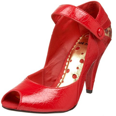 Not Rated Women's Glitter Me Pump Red Size: 4 UK