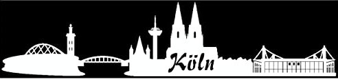 Samunshi® Aufkleber Köln Skyline Autoaufkleber in 9 Größen und 25 Farben (20x4,4cm weiß)
