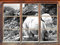 Stil.Zeit Schönes Yak Himalaya Kunst B&W Fenster im 3D-Look, Wand- oder Türaufkleber Format: 62x42cm, Wandsticker, Wandtattoo, Wanddekoration