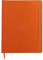 RHODIA 117714C - Tangerine Soft Notebook - A4+ - Lined - 160 Detachable Pages - 90g Ivory Clairefontaine Paper - Bookmark, Elastic Closure - Faux Leather Cover - Rhodiarama Collection