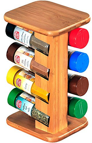 Kesper Gewürzkarussell 8 Gläser aus Bambus Gewürzregal, Braun, 40 x 30 x 20 cm, 9