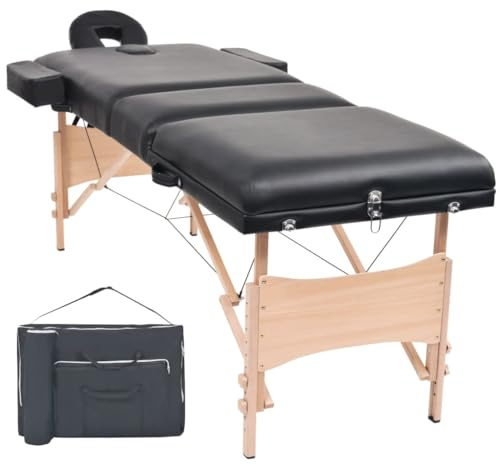 vidaXL Massageliege 3 Zonen Tragbar Massagebank Kosmetikliege Massagetisch