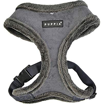 Puppia Hundegeschirr für kleine und mittelgroße Hunde - Terry Harness A - verstellbar und komfortabel Grau M