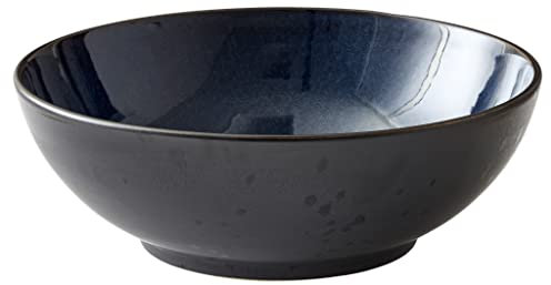 BITZ Salatschüssel, Schüssel/Schale aus Steinzeug, spülmaschinenfest, 30 cm im Durchmesser, schwarz/dunkelblau