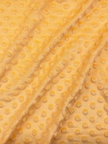 Slantastoffe Minky Fleece Noppen Stoff Microfleece, 4 Farben Breite 150 cm ab 50 cm (Gelb, 0,5m)