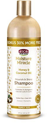 African Pride Moisture Miracle Shampoo mit Honig- und Kokosöl, Familiengröße, 473 ml