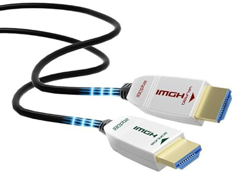 FeizLink Cable HDMI de Fibra Óptica 12m, HDMI 2.0 4K 60Hz UHD 18Gbps Dolby Vision HDR HDCP2.2 ARC CEC Ethernet para Apple TV/Xbox / PS4 / 4K Proyector/Cine en casa/Reproductor de Blu-ray