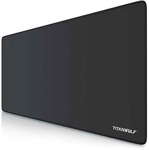 TITANWOLF - XXL Speed Gaming Mouse Mat World - Mouse Pad 900 x 400 x 3mm - XXL mousepad - Table mat large size - improved precision and speed – Design all Black