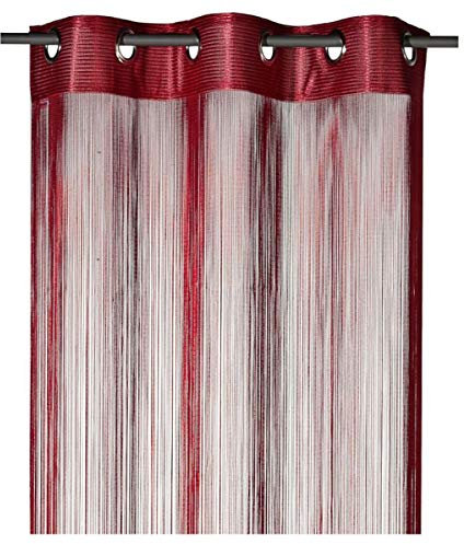 heimtexland ® Fadenstore Fadengardine Fadenvorhang Zuschneidbar Ösen Raumteiler Gardine Vorhang Insektenschutz Türvorhang Ökotex Typ123 Bordeaux Rot HxB 160x98 cm
