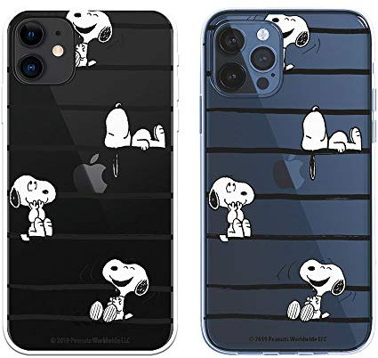 Schutzhülle für iPhone 12 – iPhone 12 Pro, offizielle Snoopy-Streifen, zum Schutz Ihres Handys. Flexible Silikonhülle für Apple mit offizieller Lizenz von Peanuts.
