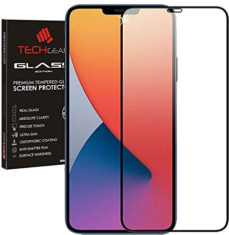 TECHGEAR 3D GLASS Edition for iPhone 12, iPhone 12 Pro [FULL Screen Adhesion] & [Full Coverage] Tempered Glass Screen Protector Guard Cover Compatible with iPhone 12 Pro/iPhone 12 6.1