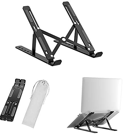 SIYOTO Soporte Plegable de Aluminio computadora y Tableta con Ajuste de inclinación de 6 Posiciones y ventilación.