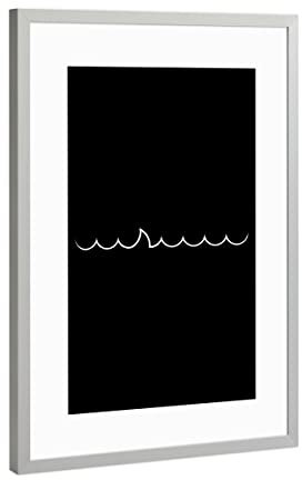 artboxONE Poster mit Rahmen Silber 30x20 cm Into the Jaws of the Wave von Rocketman - gerahmtes Poster