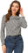 Allegra K Damen Daisy Plaid Print Top Puff Langarm Rüschen Bluse Schwarz XL