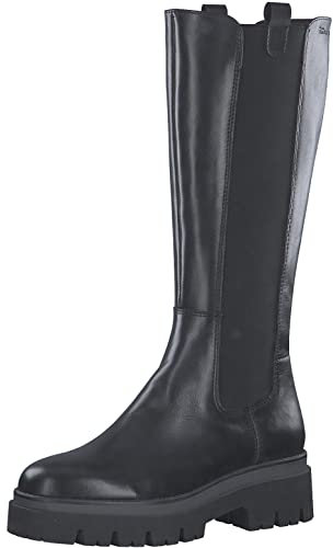 Tamaris Damen Klassische Stiefel, Frauen Stiefel,TOUCHit-Fußbett,reißverschluss,Winterstiefel,Winterschuhe,Black Leather,40 EU