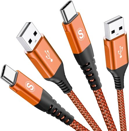 sweguard Câble USB C [2M/Lot de 2] Câble USB Type C Charge Rapide Nylon Câble pour i Phone 16 15 Pro Max,Samsung Galaxy S24/S23/S22/S21/S20/S10, so ny Xperia, Huawei P50/P40,Xiaomi,Google Pixel, LG