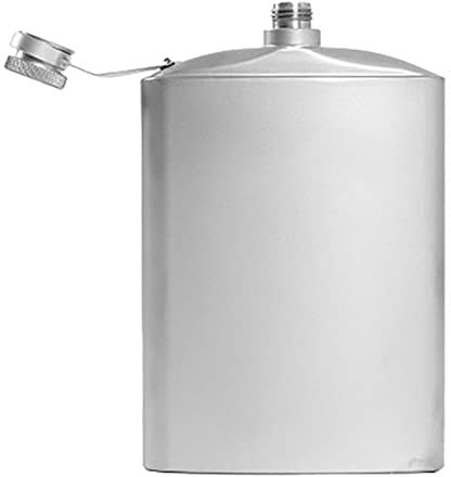ZWEBY Flasque Portable Flash à la Hanche, Titane Pocket Pocket Hip Flask Silver (Couleur : Titanium, Size : 14x9.4cm)