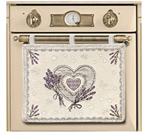 BIANCHERIAWEB Copriforno Cucina Universale Cinigliato Copertura Decorazione Forno Dis. Lavanda