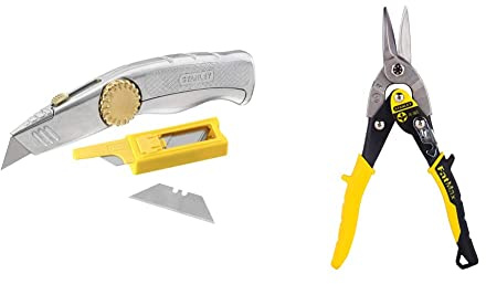 Stanley FatMax 0-10-819 Pro Retractable Knife & Aviation Snips – Straight Cut (2-14-563)