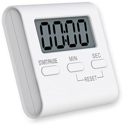 JZK Petit minuteur de cuisine numérique pour la cuisine, minuteur de cuisine magnétique blanc avec alarme forte pour les personnes âgées et les enfants, minuterie de cuisine électronique simple