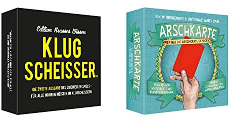 Pegasus Spiele Villeroy & Boch Kylskapspoesi 43011 - Klugscheisser 2 Black Edition – Edition krasses Wissen & Kylskapspoesi 43015 - Arschkarte – Wer hat die Arschkarte gezogen? Large