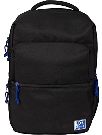 Oxford B-Ready Schulrucksack, Unisex, 18 l, 42 m, gepolsterte Laptoptasche, recyceltes Polyester RPET, Schwarz, 42 x 30 x 15 cm, Casual