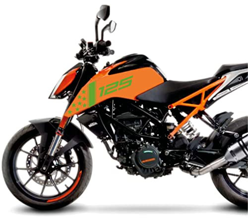 DualColorStampe Aufkleber kompatibel mit KTM DUKE 125 (2017-2020) DX-SX Zubehör Sticker Motorrad COD.M0173 (Lime)