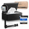 MILVEZ® - Klopapierhalter ohne Bohren, Toilettenpapierhalter mit Feuchttücherbox & Dämpfer, Klorollenhalter Edelstahl Schwarz, WC-Papierhalter, Ablage
