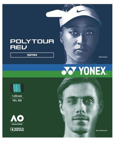 Yonex Poly Tour Rev Mint Tennis Set di Corde 12M Monofilamento Mint 1,20
