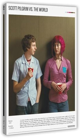 EYEZER Scott Pilgrim Vs. The World – Filmposter auf Leinwand, Wandkunst, Dekordruck, Bild Gemälde für Wohnzimmer, Schlafzimmer, Dekoration, Rahmenstil, 40 x 60 cm