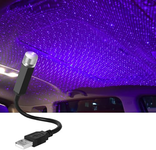 AOUZOVLI Sternenhimmel Auto Sternenhimmel Projektor Auto Mini Led Projection Lamp Star Night Sternenhimmel FüR Auto,Zur Verwendung Im Auto Und Bei Familienfeiern Usb Universal (Lila-Blau)