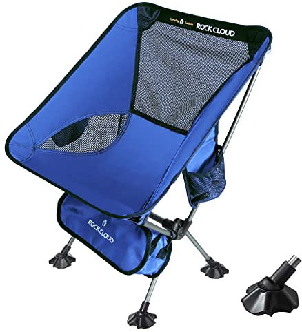 ROCK CLOUD Portable Camping Chair with Anti-Slip Large Feet Ultralight Folding Chairs Outdoor for Camp Hiking Backpacking Lawn Beach Sports