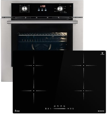 Autarkes Herdset: 60cm Einbaubackofen BO8810SS + 77cm Induktionskochfeld IH87704RL | Grill | Heißluft | Teleskopauszüge | Automatik-Timer | 2-fach Wärmeschutzverglasung | SET8810IH877RL
