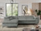 MKS MEBLE Sofa L, Wohnlandschaft L-Form mit Schlaffunktion und Bettkasten, Schlafsofa mit Bettkasten, Ecksofa, Sofa mit Einstellbare Kopfstützen, Pedro L - Grau Struktur - Links