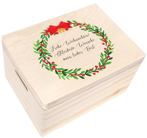 Creative Deco Weihnachtsgeschenke Personalisiert Holzkiste | Personalisierte Wunschtext Weihnachten Geschenke | Dein Eigener Wünsche Text Individuelles Geschenk | Weihnachtsdeko | Für Frauen, Männer