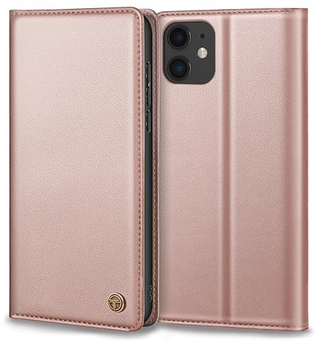 Handyhülle für iPhone 11 Hülle, Premium Lederhülle Schutzhülle Tasche für iPhone 11 Hülle Wallet Kartenfach Standfunktion Klappbar Flip Case für iPhone 11 Hülle, Rosa