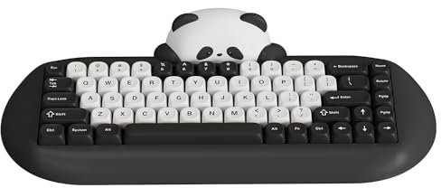 YUNZII C68 Panda Drahtlose Mechanische Gaming-Tastatur, 68 Tasten Nette Tastatur mit PBT Keycaps, RGB Backilt Hot Swappable cremige Tastatur mit BT5.0/2.4G/Wired für Win/Mac (Panda Switch, Schwarz)