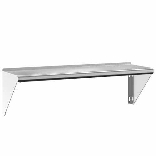 vidaXL Wandregal 100x30x31 cm Silbern Edelstahl
