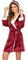 Ekouaer Accappatoio Donna Spugna Morbida Vestaglia con Cappuccio Pile con Tasche Velour Accappatoio Maniche Lunghe Invernale Rosso XL