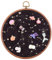 GORGECRAFT Présentoir Mural Rond en Polyester pour Badges Broches Fanions Boucles d'oreilles en Velours Colliers Épingles en Émail Présentoir de Collection Étui de Rangement pour Bijoux Noir